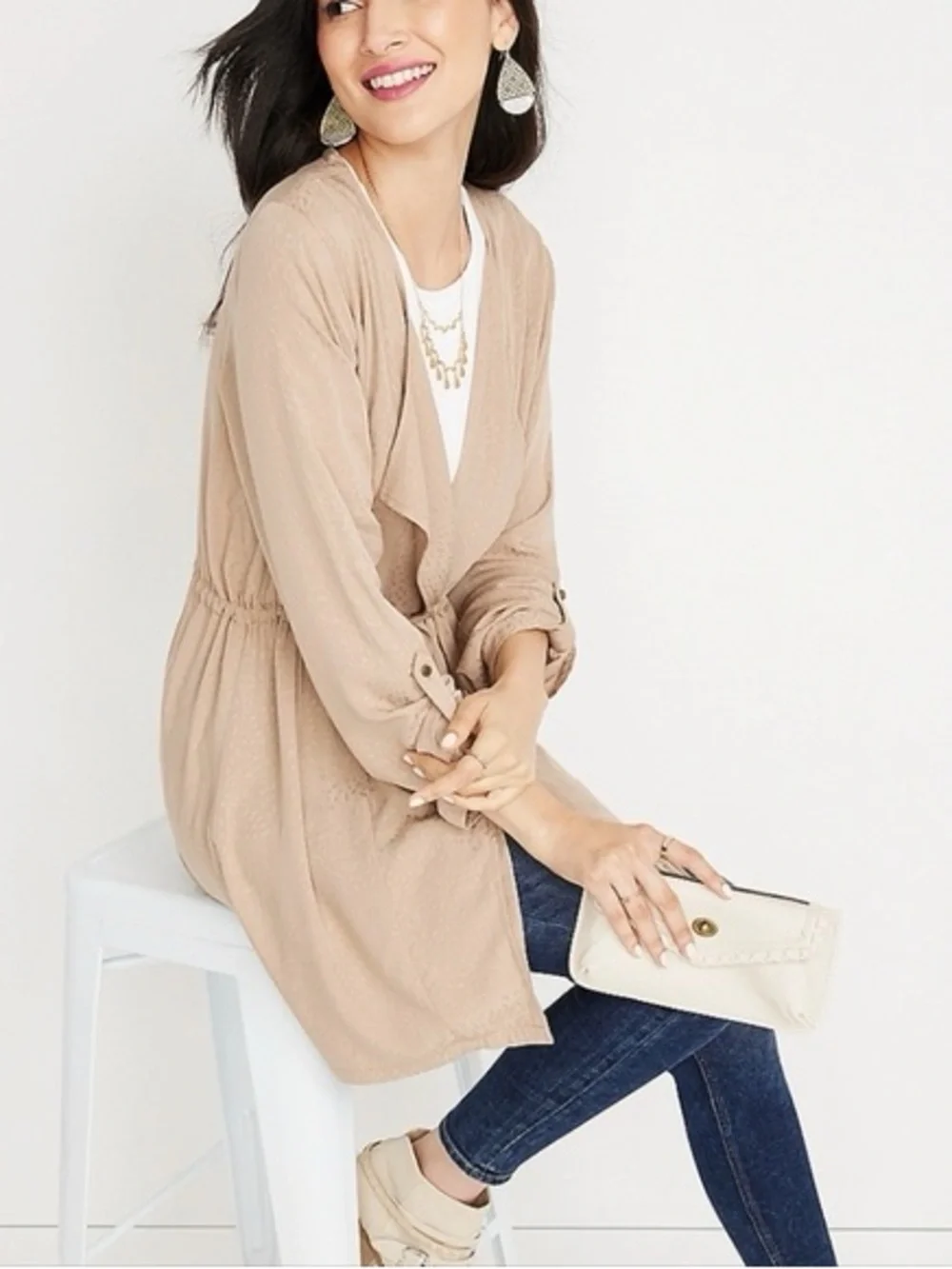 Maurice Open Front lightweight duster Jacket - Picture 1 of 5